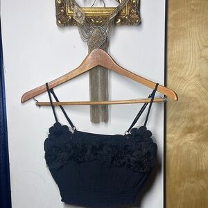 Elegant Black Floral Women's Top